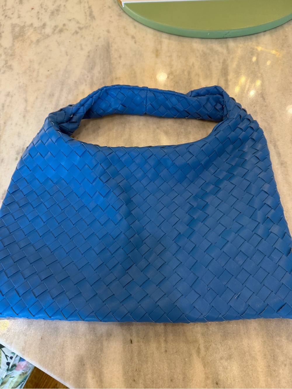 Urban Expressions Woven Shoulder Bag in Bright Blue